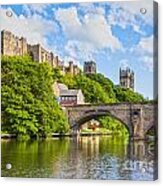 Durham Castle And Cathedral Framwellgate Bridge England Acrylic Print