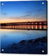 Duxbury Beach Powder Point Bridge Twilight Acrylic Print