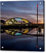 Early Evening Reflections Of The Science Centre Acrylic Print