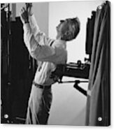 Edward Steichen Examining A Negative Acrylic Print