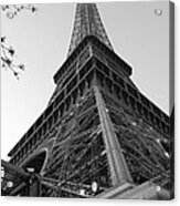 Eiffel Tower In Black And White Acrylic Print