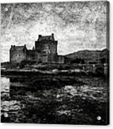 Eilean Donan Castle In Scotland Bw Acrylic Print