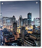 Elevated View Of Shanghai Skyline At Acrylic Print