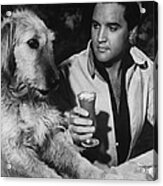 Elvis Presley Has A Milkshake With Dog Acrylic Print