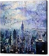 Empire State Building In Blue Acrylic Print