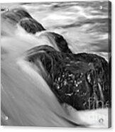 Eno River Rocks Black And White Acrylic Print