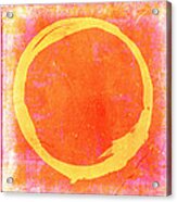 Enso No. 109 Yellow On Pink And Orange Acrylic Print