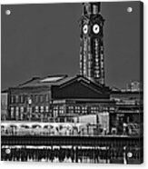 Erie Lackawanna Terminal Hoboken Bw Acrylic Print