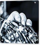 Extreme Close Up Of Fingering Of French Horn Acrylic Print