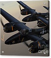 F7f Tigercats Flying Over San Antonio Acrylic Print