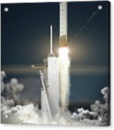 Falcon Heavy Rocket Launch By Spacex Acrylic Print