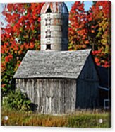 Fall Weathered Barn And Silo Acrylic Print