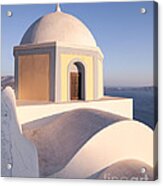 Famous Orthodox Church In Santorini Greece Acrylic Print