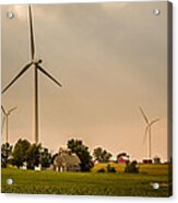 Farms And Windmills Acrylic Print