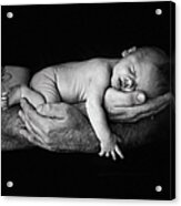 Father Holding Newborn Baby Acrylic Print