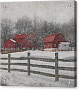 February Snow At Buffalo Hollow Farm Acrylic Print