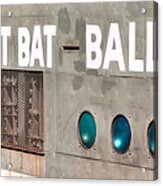 Fenway Park At Bat - Ball Scoreboard Acrylic Print