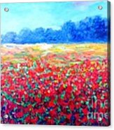 Field With Red Poppies Acrylic Print