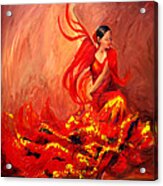 Fire Of Life Flamenco Acrylic Print