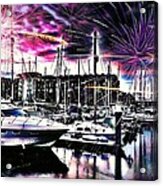 Fireworks Over Hull Marina England Acrylic Print