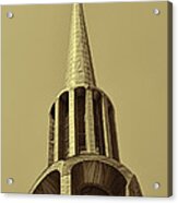 First Baptist Church Steeple Huntsville Alabama In Sepia Acrylic Print
