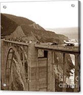 First Cars Across Bixby Creek  Bridge Big Sur California  Nov. 1932 Acrylic Print