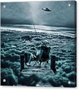 Fishing Above The Clouds Acrylic Print