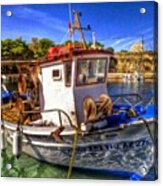 Fishing Boat In Tsilivi On The Greek Acrylic Print