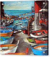 Fishing Boats In Riomaggiore Acrylic Print