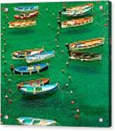 Fishing Boats In Vernazza Acrylic Print