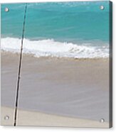 Fishing Rod On Beach, Australia Acrylic Print