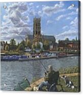 Fishing With Oscar - Doncaster Minster Acrylic Print