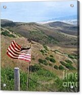 Flag Over Little Big Horn Battlefield Acrylic Print