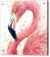 Flamingo Watercolor Painting Acrylic Print