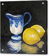 Flow Blue Creamer And Lemons Acrylic Print