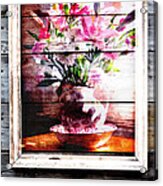 Flowers And Wood Acrylic Print