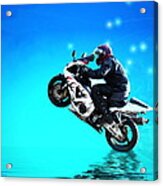 Flying Low One More Time On Two Wheels Acrylic Print