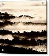 Fog And Ridge Lines In Surry County North Carolina Acrylic Print