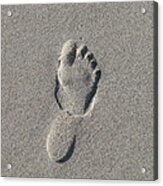 Footprint In The Sand Acrylic Print