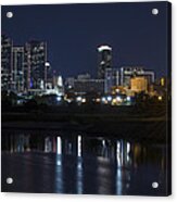 Fort Worth Skyline Super Moon Acrylic Print