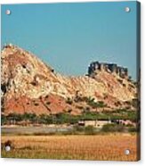 Castle Fort On The Way To Jaipur - India Acrylic Print
