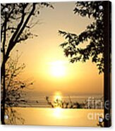 Framed Golden Sunset Acrylic Print