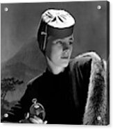Frances Farmer Wearing An Agnes Hat Acrylic Print