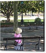 French Girl In Park Acrylic Print