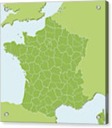 French Regional Map Two Acrylic Print