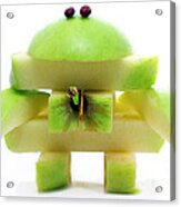 Friendly Apple Monster Made From One Apple Acrylic Print