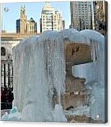 Frozen Fountain In Bryant Park New York Acrylic Print
