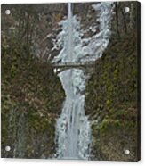 Frozen Multnomah Falls Ffa Acrylic Print