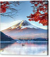 Fuji Mountain In Autumn Acrylic Print