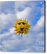 Funny Sunny Balloon Fac Acrylic Print